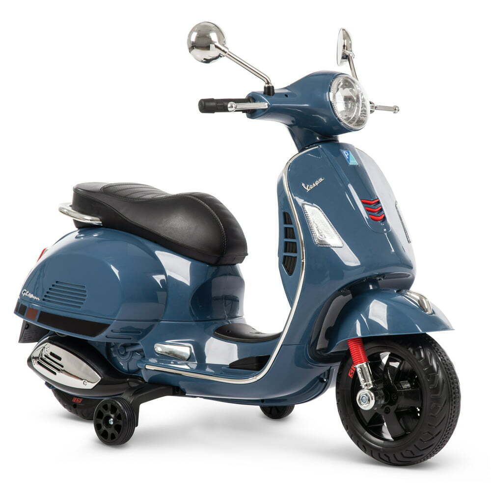 Vespa-Style 6V Electric Scooter for Kids with Training Wheels - Image 9