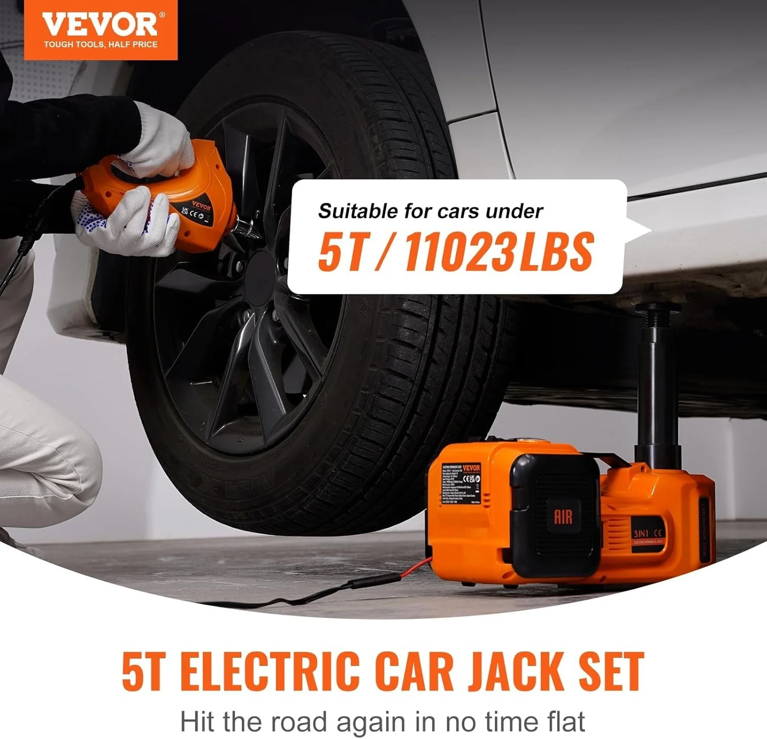 Electric Hydraulic Car Jack 5 Ton 11023 LBS with Electric Impact Lift - Image 2