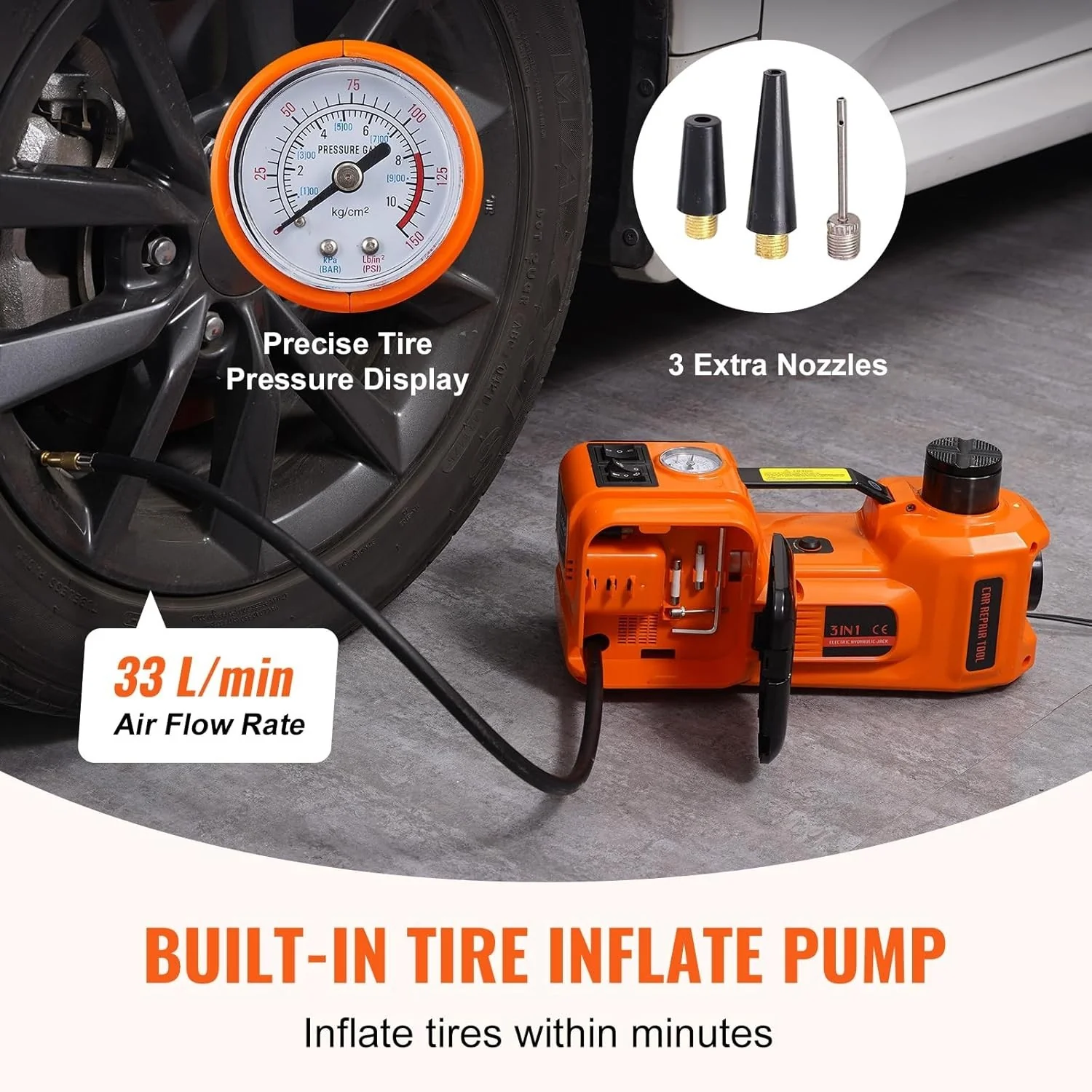 Electric Hydraulic Car Jack 5 Ton 11023 LBS with Electric Impact Lift - Image 4