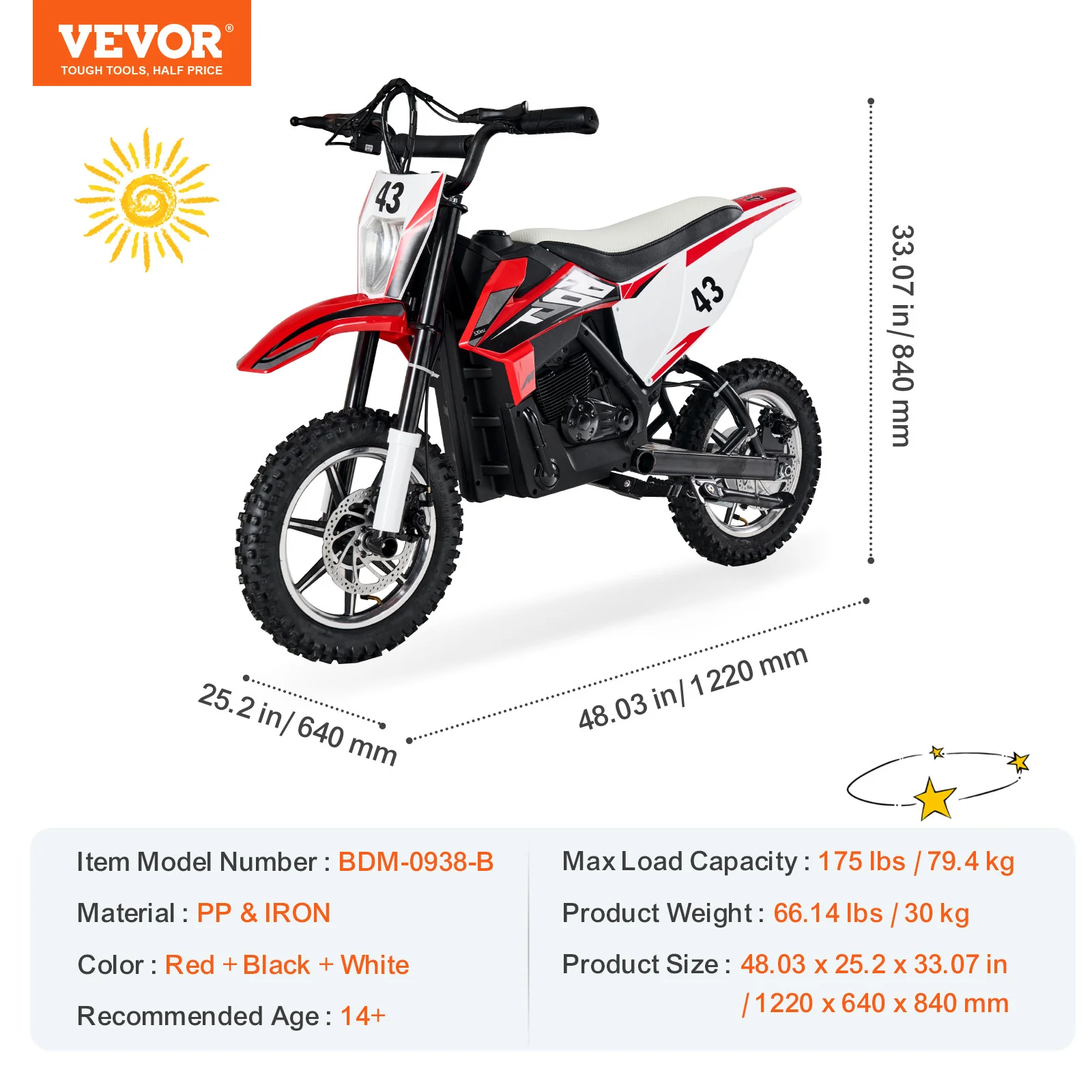 36V Electric Ride-On Motorcycle for Kids with LED Lights, Suitable for Ages 14+ - Image 7