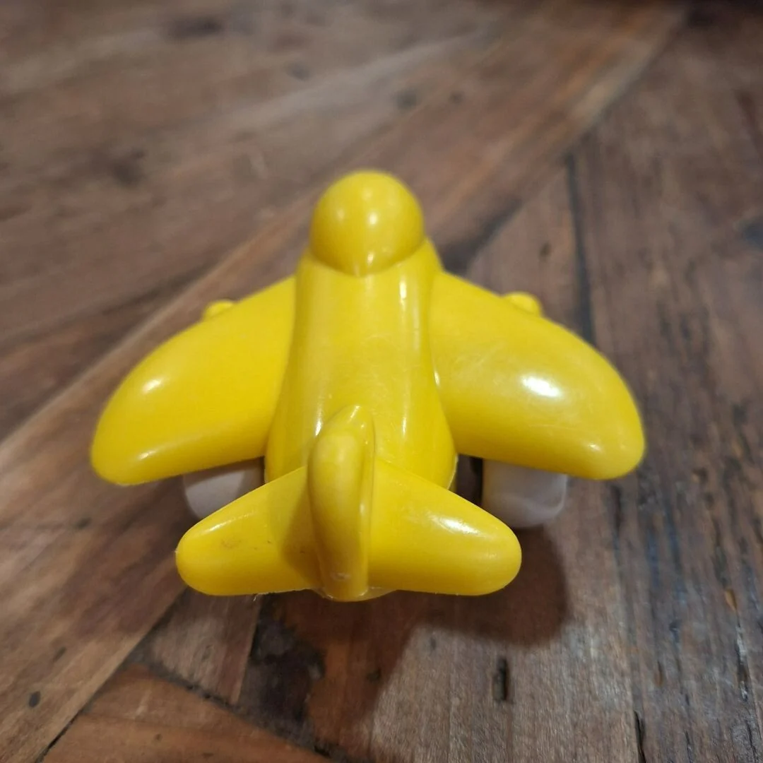 Jumbo Yellow Toddler Play Plane with Rubber Wheels Air Vehicle Toy - Image 3