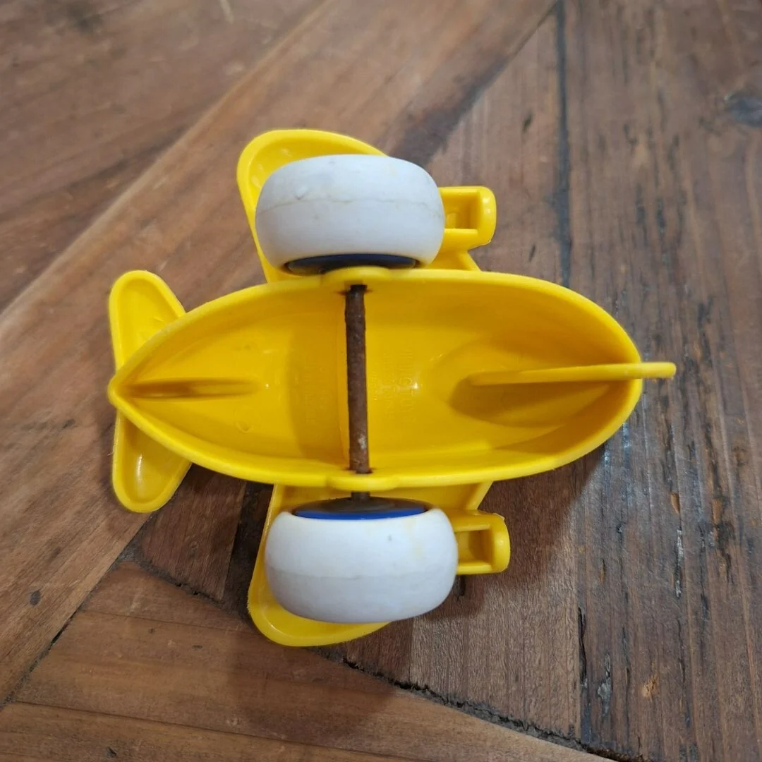 Jumbo Yellow Toddler Play Plane with Rubber Wheels Air Vehicle Toy - Image 4