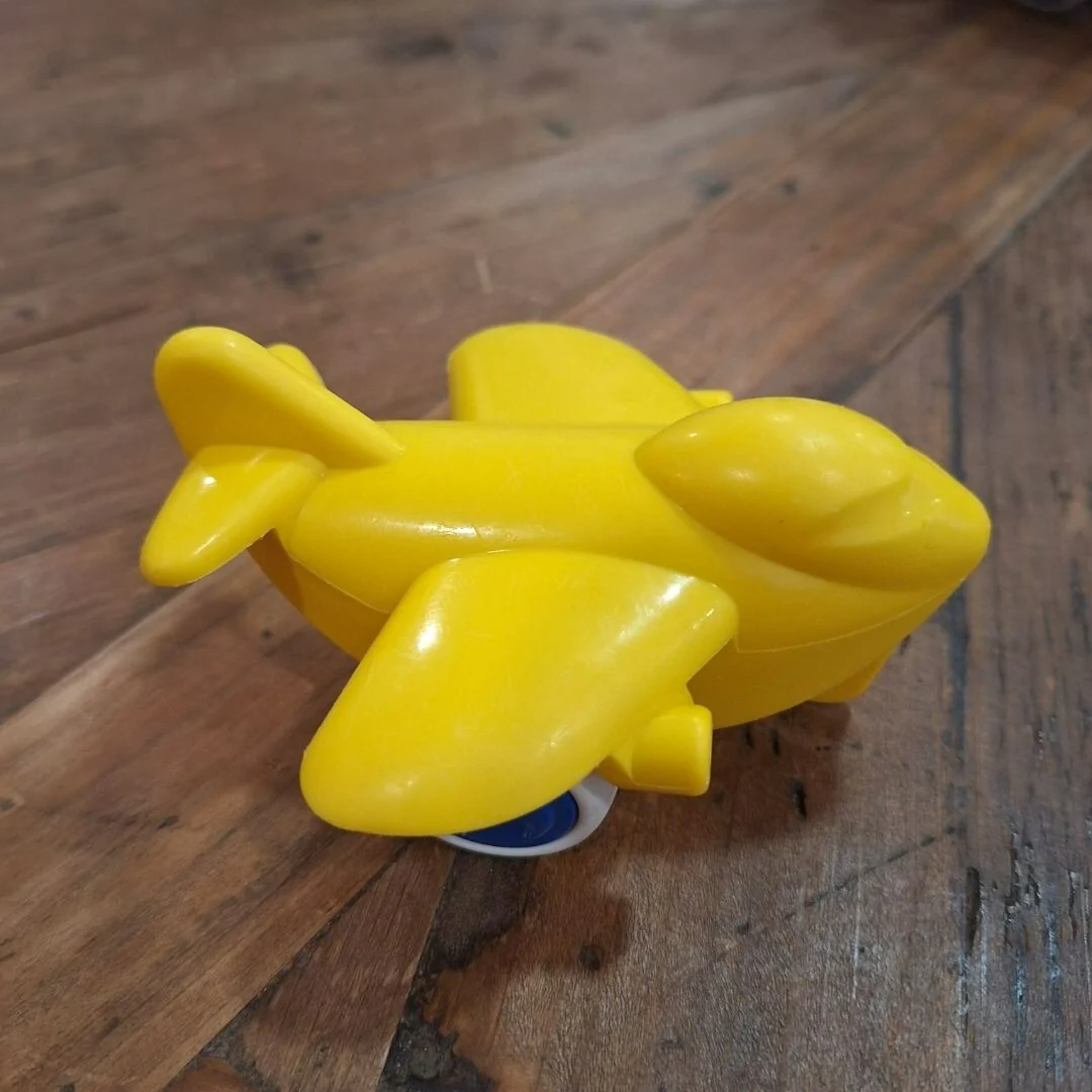 Jumbo Yellow Toddler Play Plane with Rubber Wheels Air Vehicle Toy - Image 5