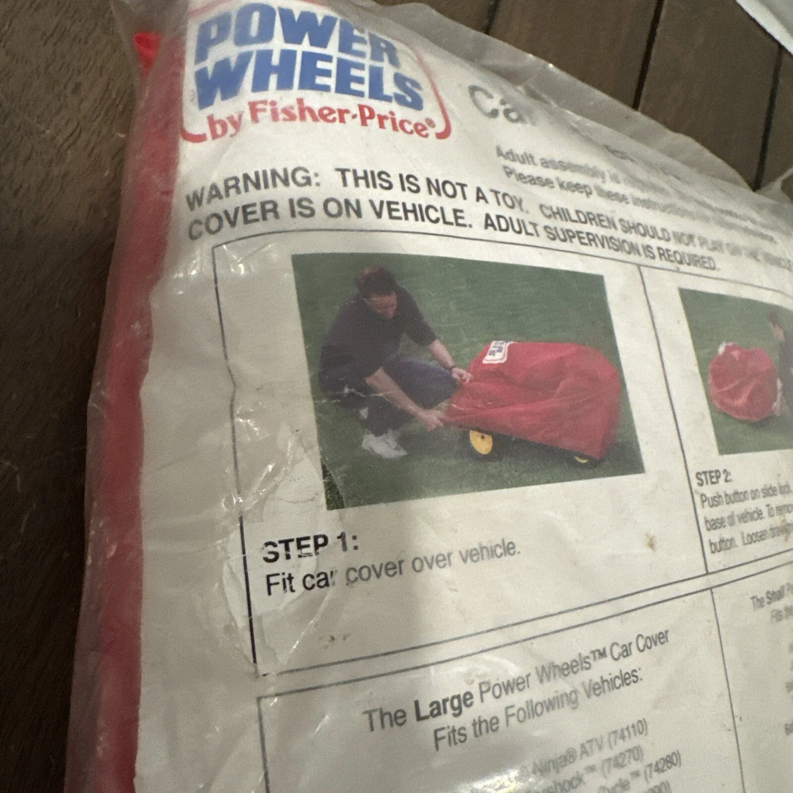 Vintage 1999 Small Red Ride-On Car with Power Wheels Cover - Image 6