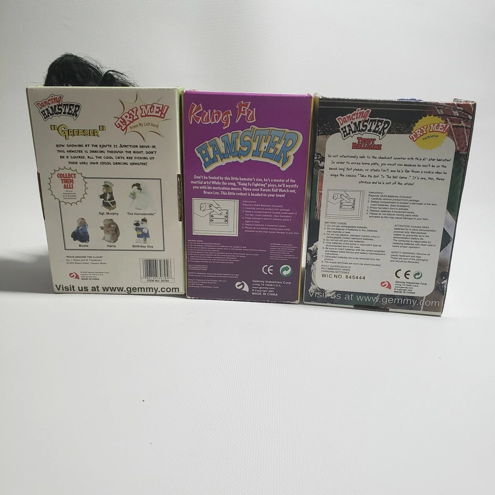 Set of 3 Retro Gemmy Dancing and Singing Hamster Toys: Tedd, Ballgame, Kung Fu Greaser - Image 5