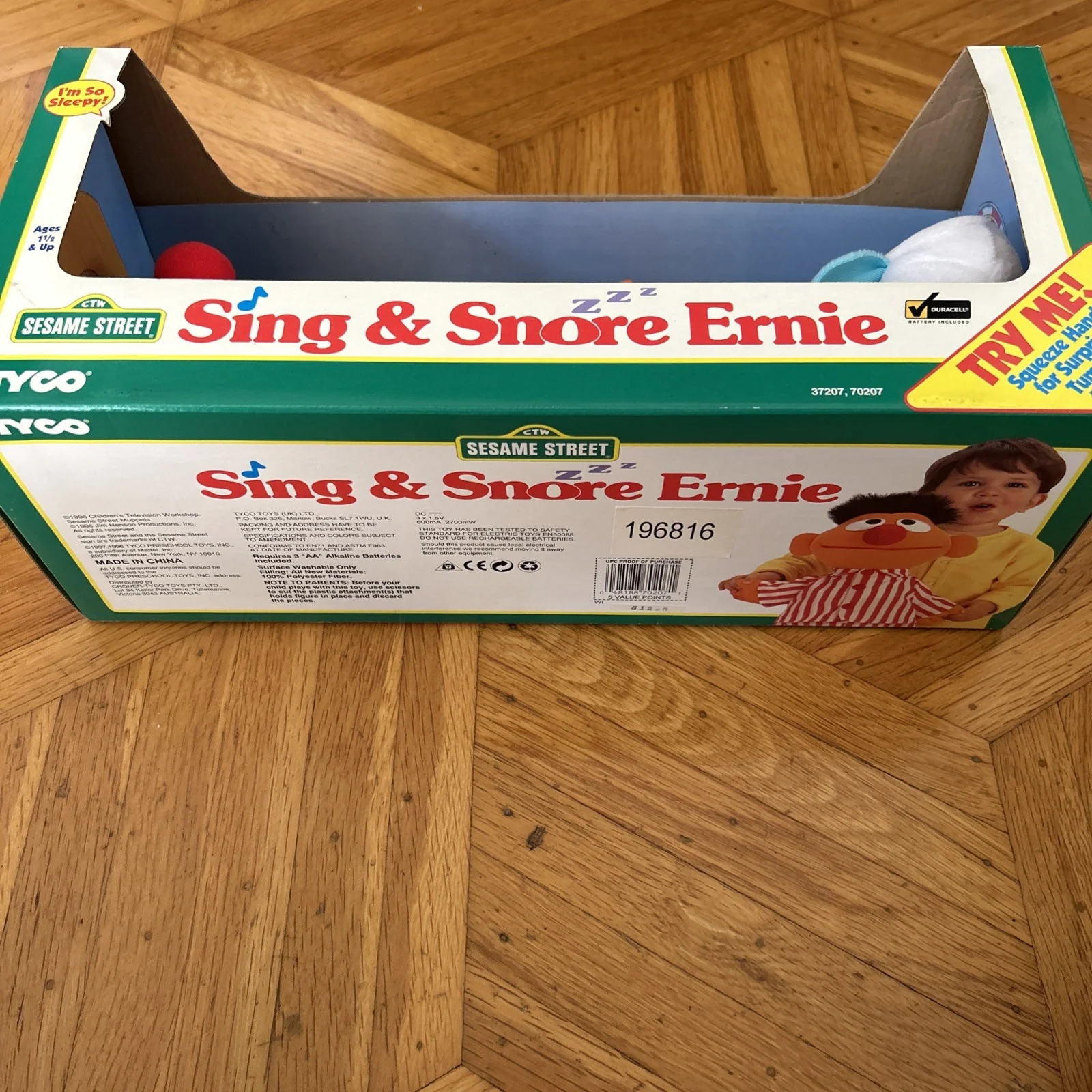 Retro Sing and Snore Ernie Plush Toy from Sesame Street 1996 by TYCO - Image 7