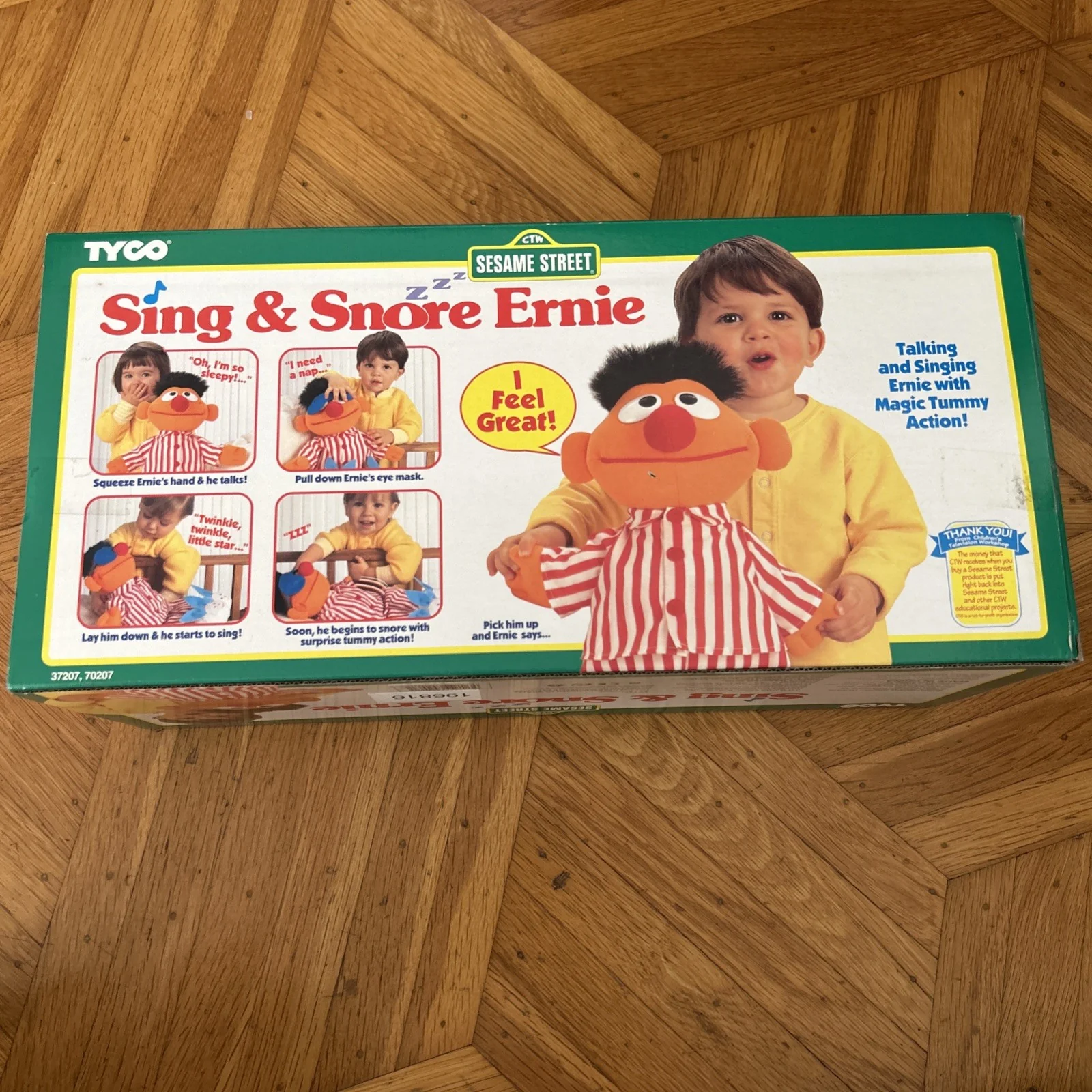 Retro Sing and Snore Ernie Plush Toy from Sesame Street 1996 by TYCO - Image 8