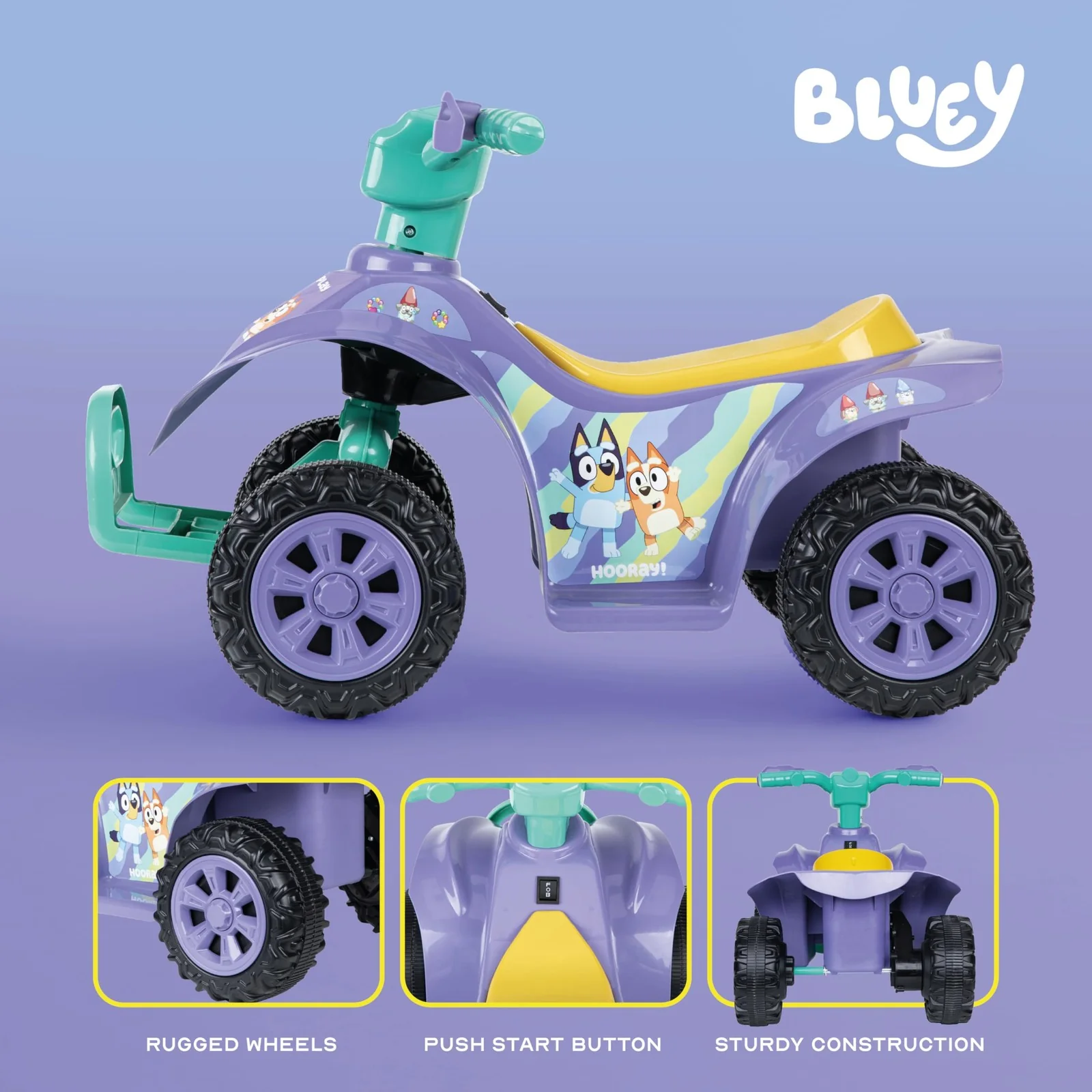 Bluey 6V ATV Quad for Kids - Safe and Strong Rechargeable Ride-On Toy - Image 6
