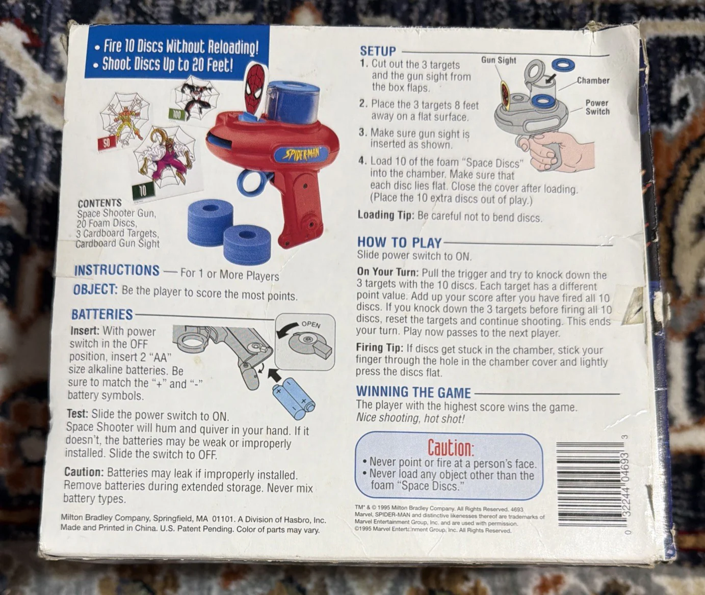 1995 Milton Bradley Marvel Spider-Man Foam Disc Space Shooter Target - Image 6