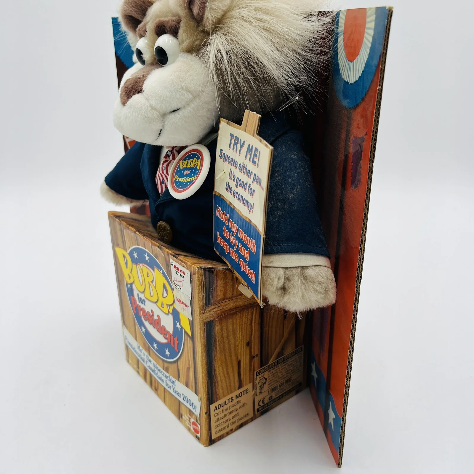 Retro Bubba Presidential Talking Plush Bear by Mattel - Image 3