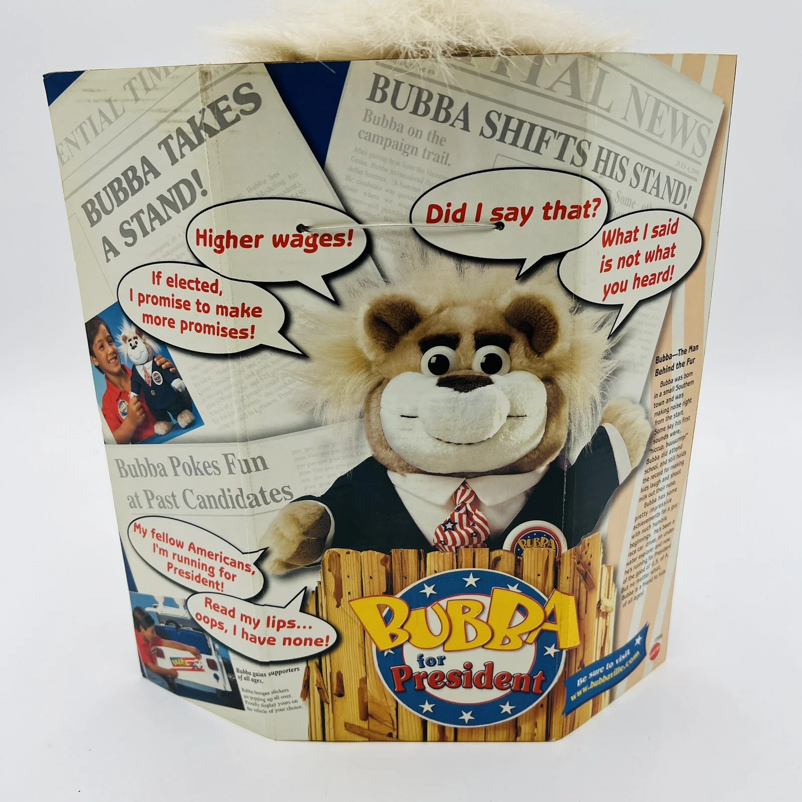 Retro Bubba Presidential Talking Plush Bear by Mattel - Image 4