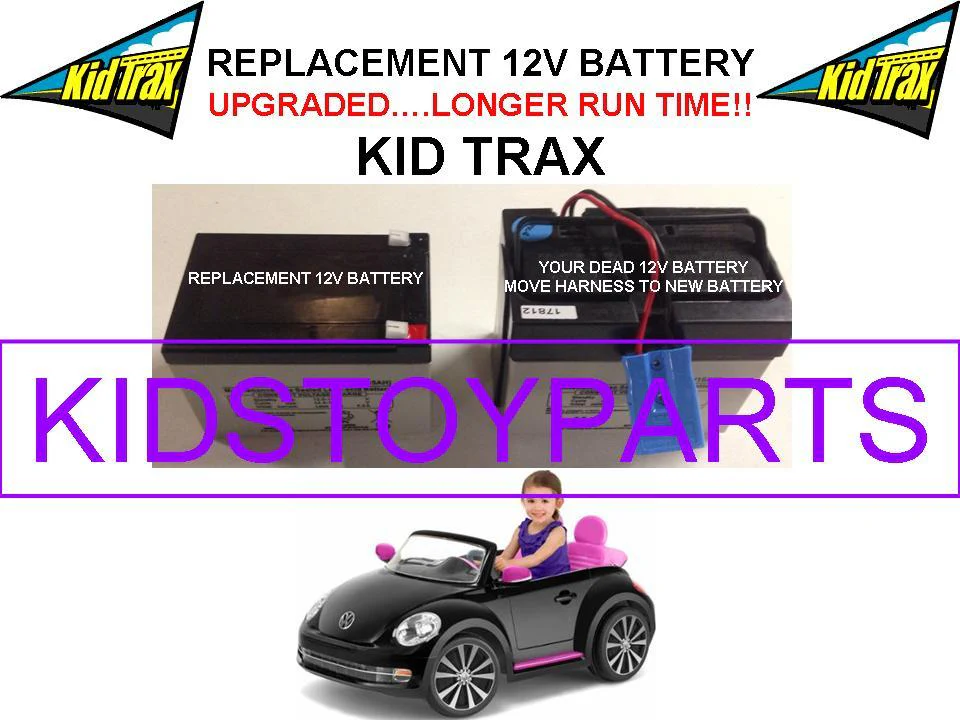 12 Volt Rechargeable Replacement Battery for VW Beetle Kids Trax Toy Car - Image 2