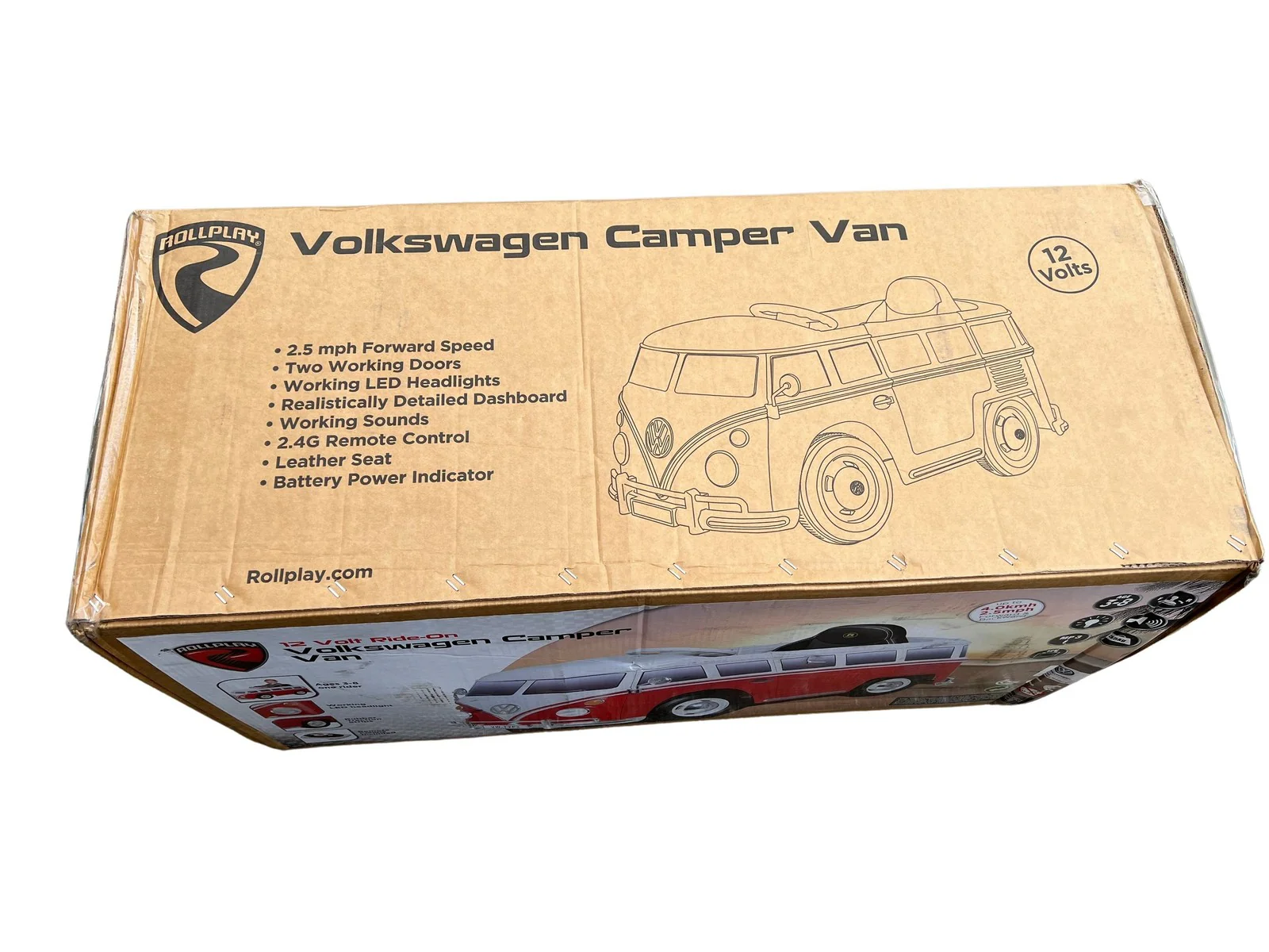 ROLPLAY Red VW T1 Bulli Electric Car for Kids - Image 2