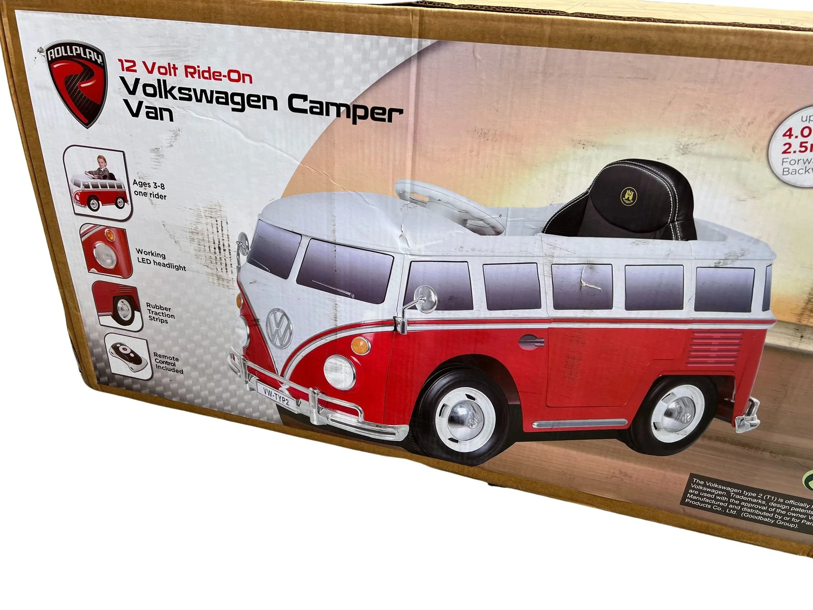 ROLPLAY Red VW T1 Bulli Electric Car for Kids - Image 6