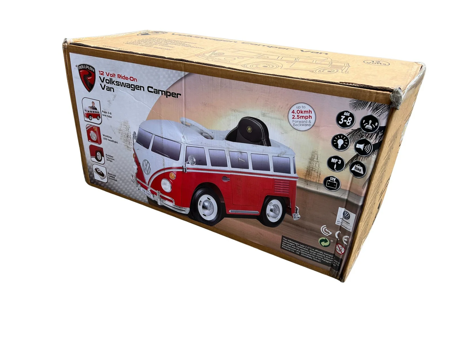 ROLPLAY Red VW T1 Bulli Electric Car for Kids - Image 8