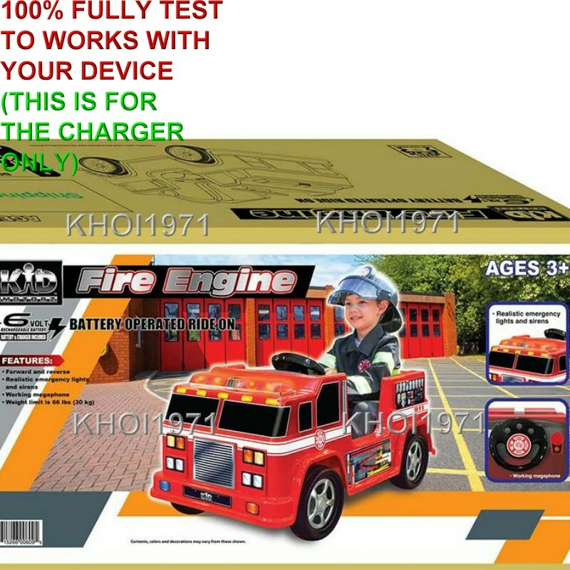 6V AC Wall Charger Adapter for Kid Motorz Fire Truck Engine Ride-On Toy - Image 4