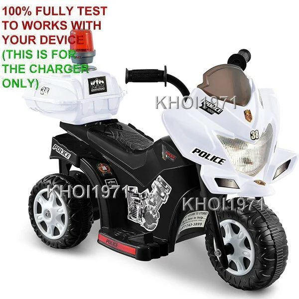 AC Wall Charger Adapter for Kids Motorz Little Police Patrol Ride-On Motorcycle - Image 2