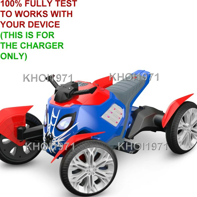 AC Wall Charger Adapter for KT1506 Kidtrax Marvel Spiderman Spiderbike Ride-On Toy - Image 2