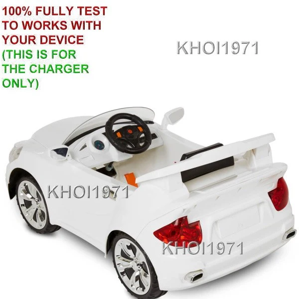 White 8V AC Wall Charger Adapter with Custom Coupe Sticker Decal for KidTrax Ride-On Car - Image 4