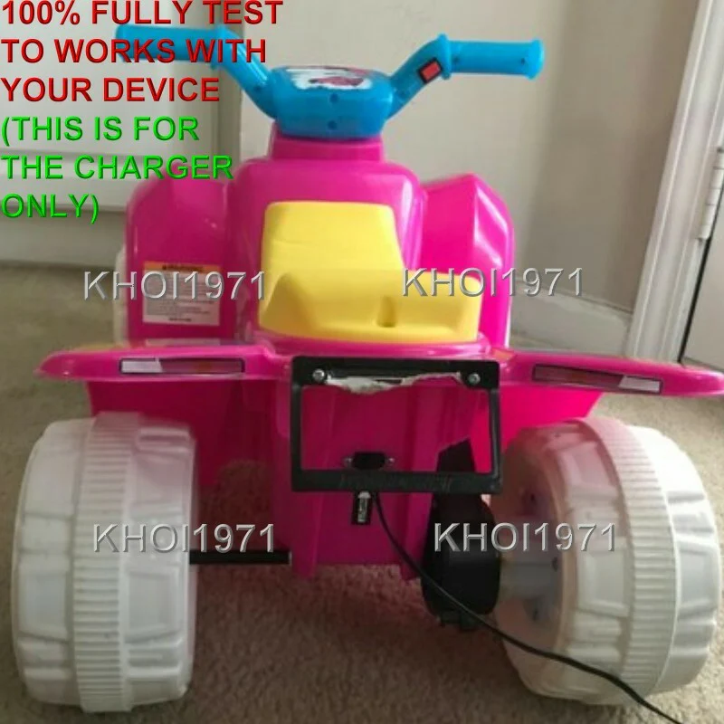 Pink AC Wall Charger Adapter for Dynacraft Trolls Quad Ride-On 8803-20 - Image 3