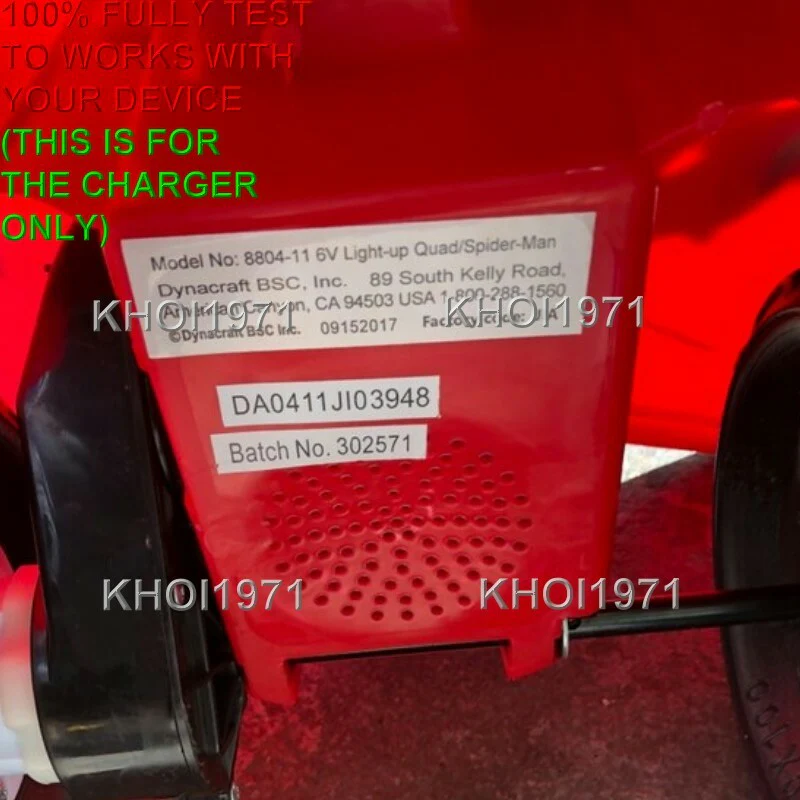 6V AC Charger Adapter for Spider-Man Quad Ride-On Battery - Image 2