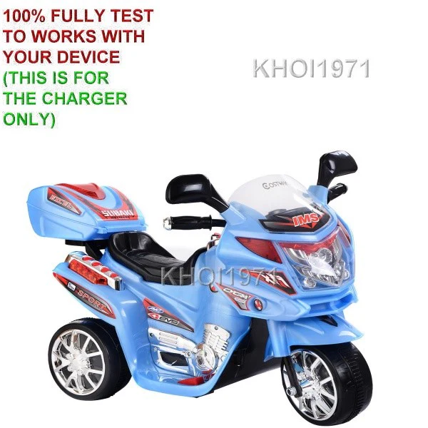 6V Blue 3-Wheel Ride-On Motorcycle with AC Wall Charger and Adapter - Image 2