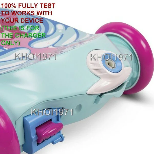 AC Wall Charger Adapter for 18037P 2-in-1 Bubble Scooter Mermaid Ride-On - Image 3