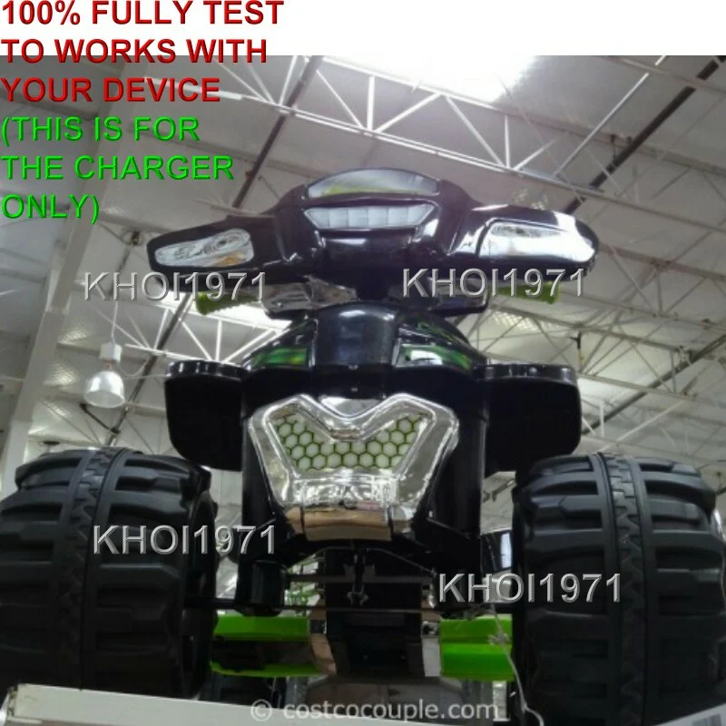 12V AC Wall Charger Adapter for Monster Trax ATV Quad Ride-On Vehicle - Black and Green - Image 2