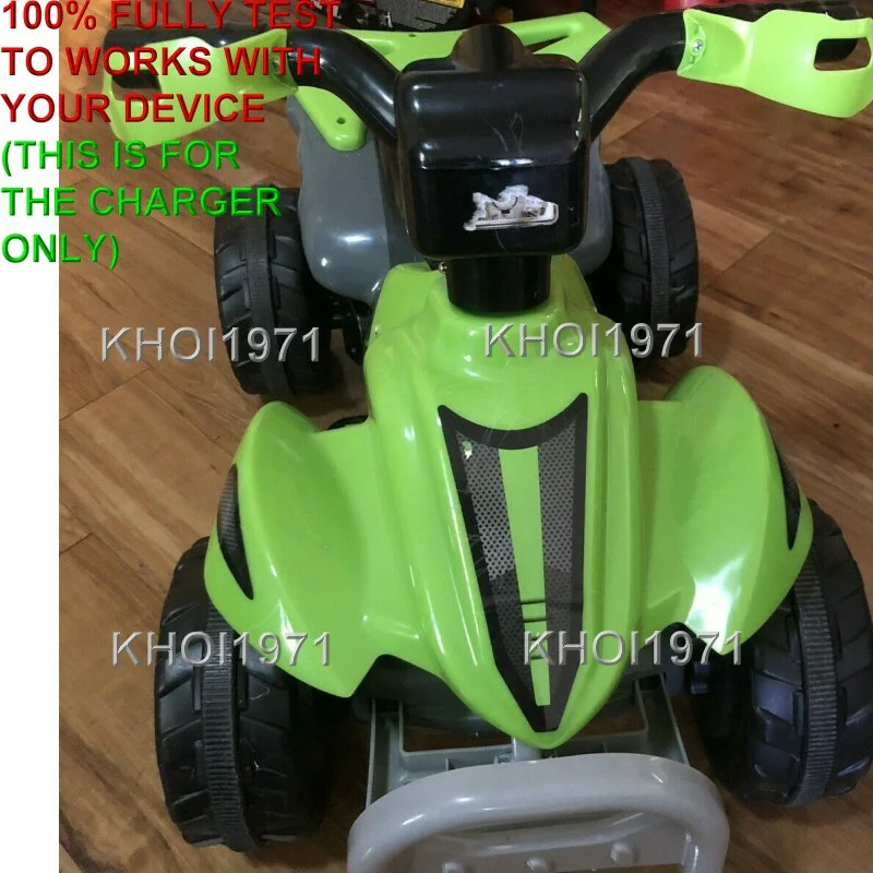 AC Wall Charger Adapter for 6V Battery Compatible with Green and Black ATV Ride-On Quad KL 40050C - Image 6