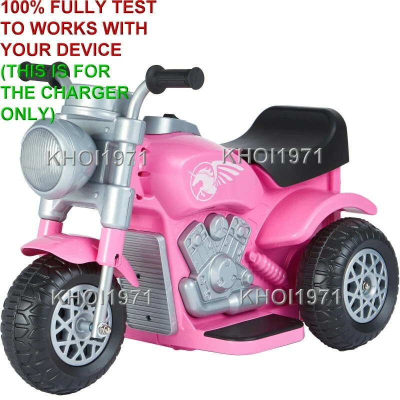 AC Wall Charger Adapter for 6V Battery Pink and Black 3-Wheel Kalee Motorcycle Ride-On - Image 4