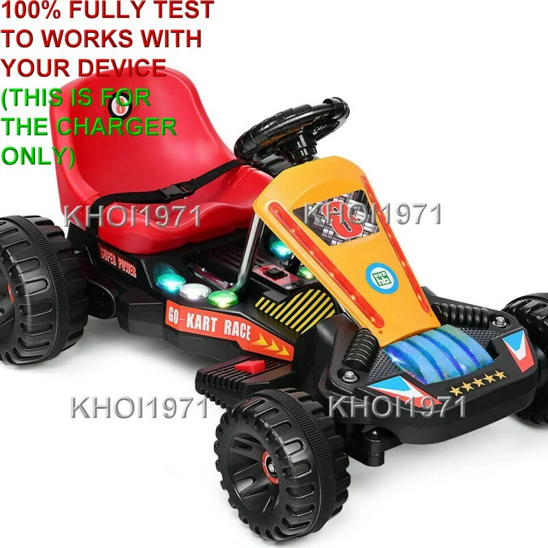 6V Red Ride-On Go Kart Charger and AC Adapter with 4 Wheels - Image 2