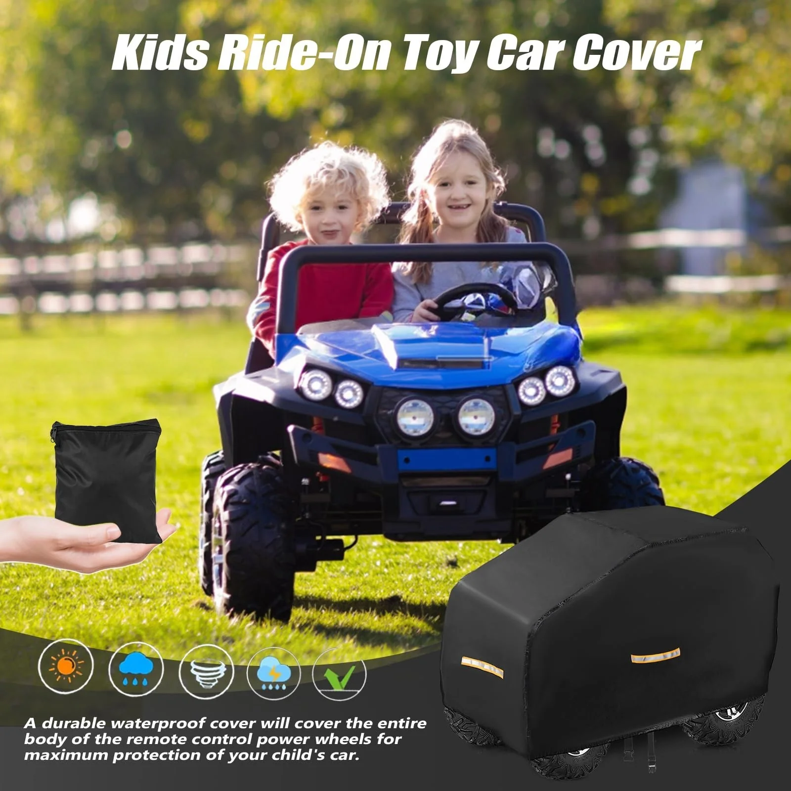 All-Season Waterproof Kids Ride-On Car Cover - Durable Windproof Protection - Image 7