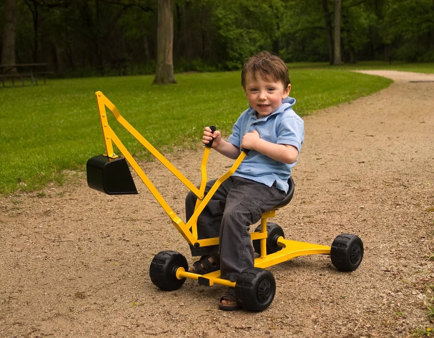 Weather-Resistant Ride-On Excavator Toy for Sandbox and Playground Play - Image 4