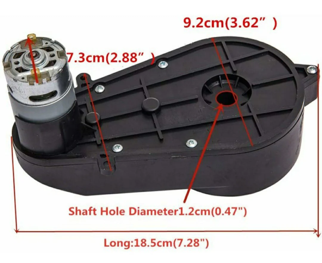 12V 550 High Torque DC Motor with 40000RPM Gearbox for Kids Ride-On Toys - Image 3
