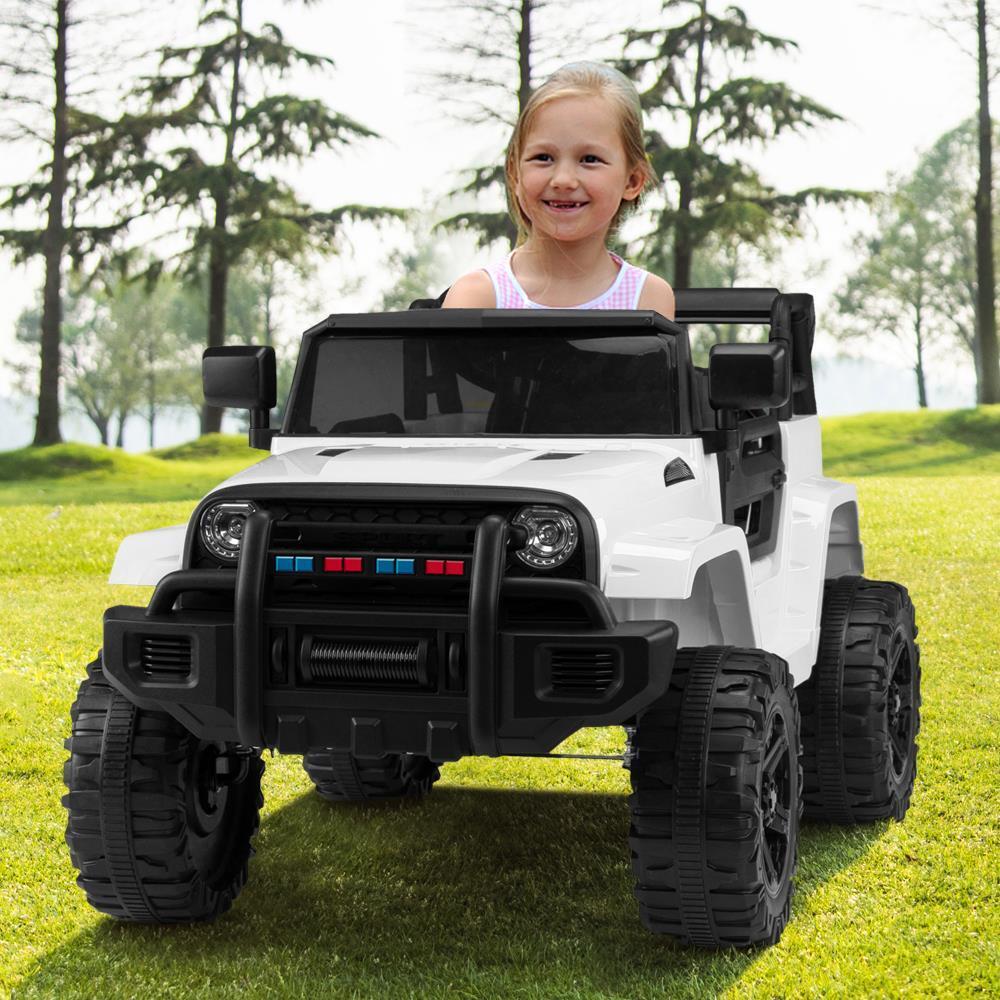White 12V Electric Ride On Car for Kids with Music and Remote Control - 4 Wheels Fun Toy - Image 11