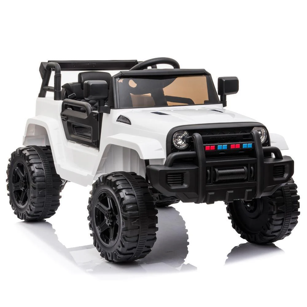 White 12V Electric Ride On Car for Kids with Music and Remote Control - 4 Wheels Fun Toy - Image 6