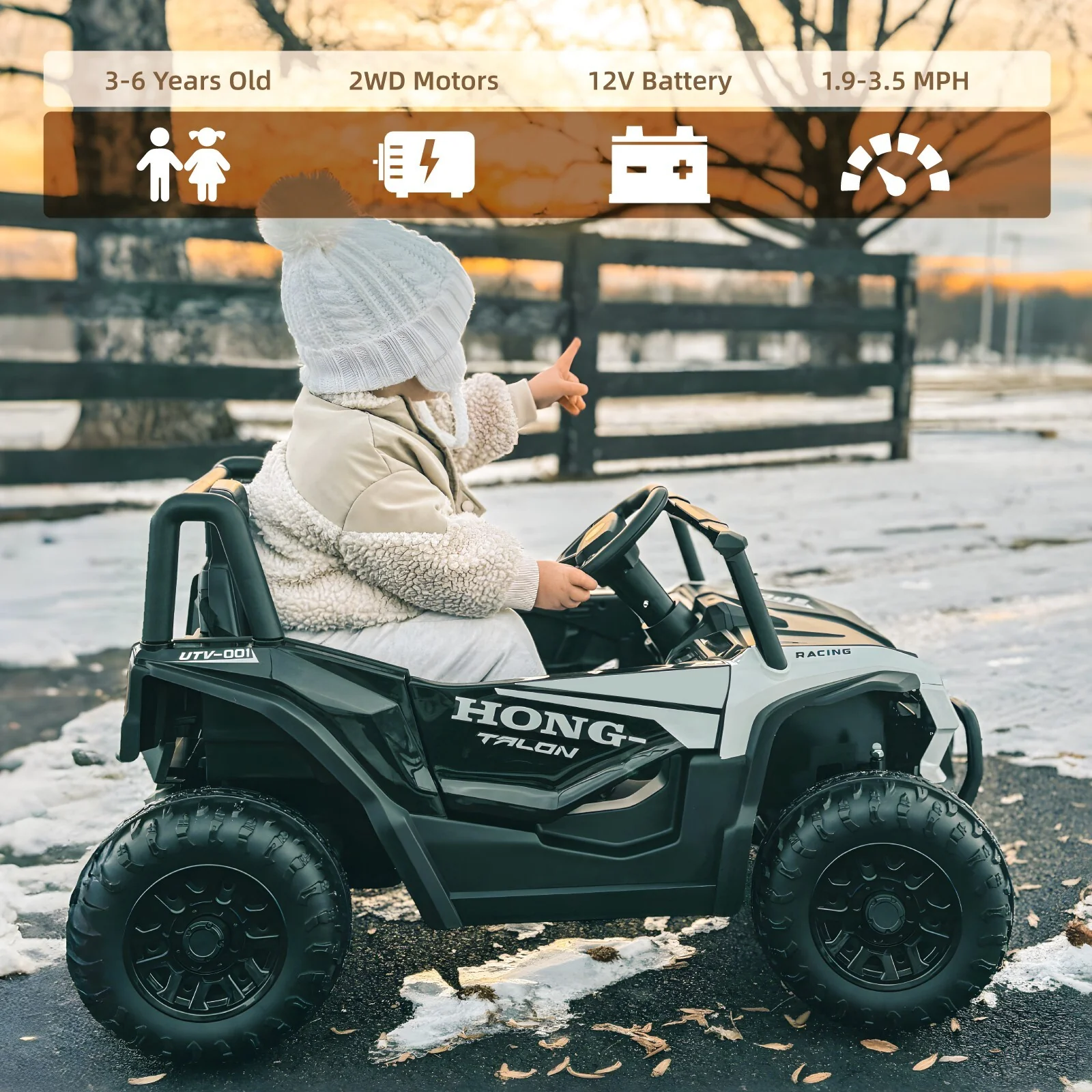 12V Electric Off-Road Kids Ride-On UTV with Battery Power and Remote Control - Image 4