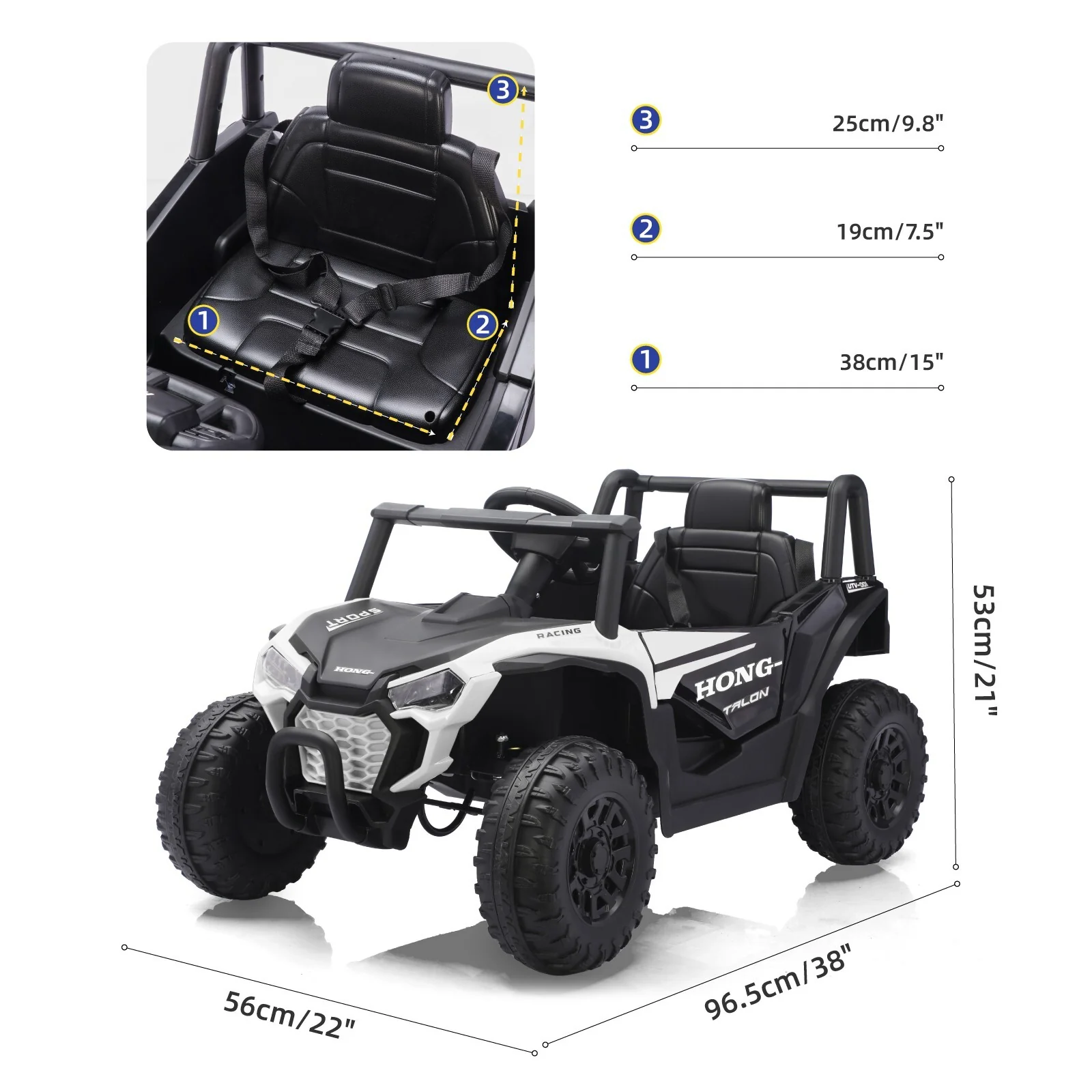 12V Electric Off-Road Kids Ride-On UTV with Battery Power and Remote Control - Image 6
