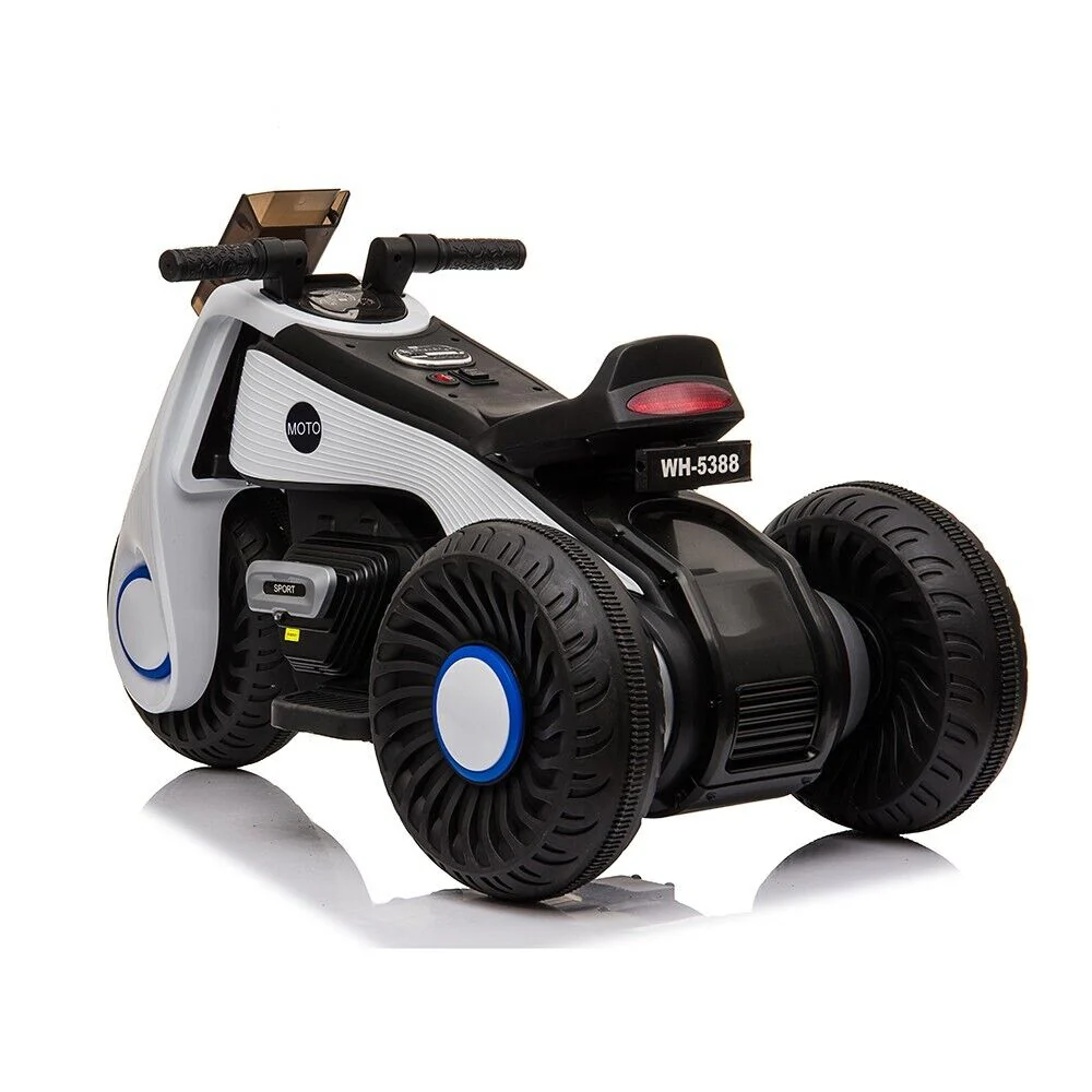 White 3-Wheel Electric Motorcycle for Kids with Dual Drive System - Image 14