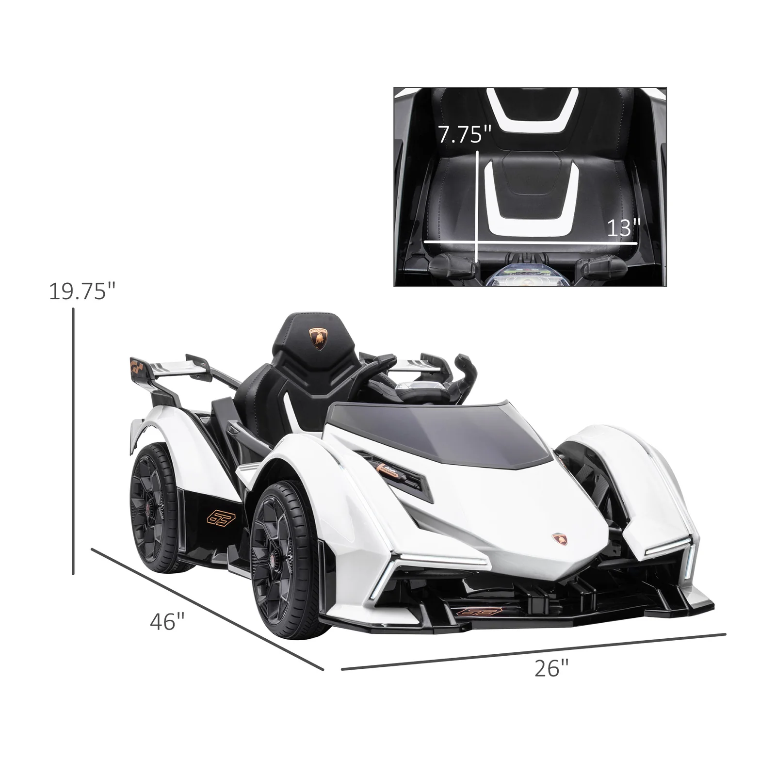 12V Kids Ride-On Sports Car Toy with Remote Control and Battery Powered Motor - Image 3