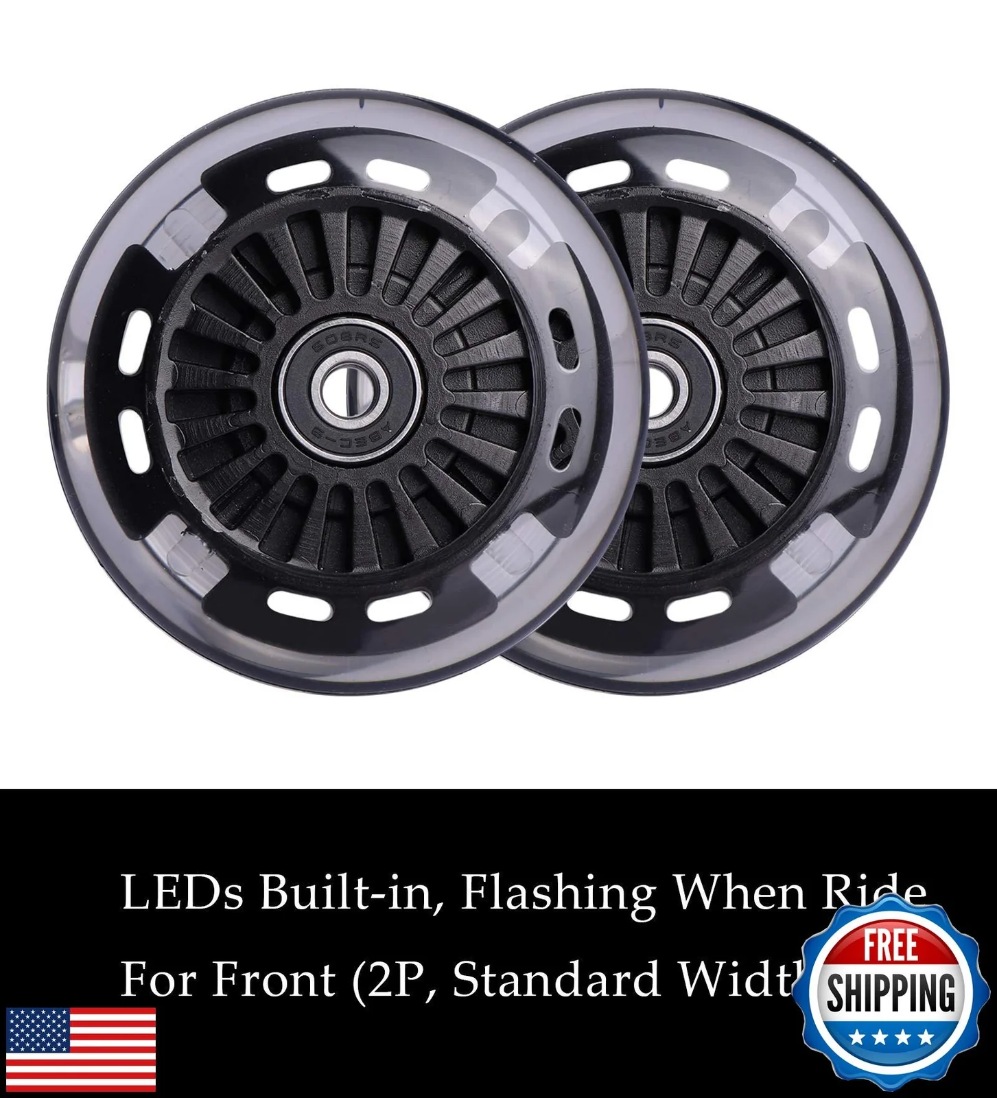 Polyurethane Front Replacement Wheels Set with Illuminated Lights for Wiggle Car Swing Car - Image 2