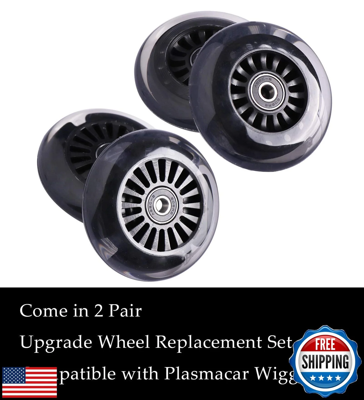 Polyurethane Front Replacement Wheels Set with Illuminated Lights for Wiggle Car Swing Car - Image 5