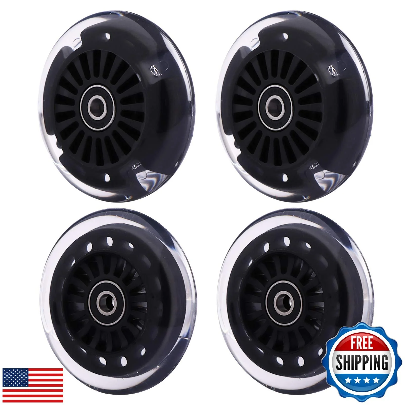 Polyurethane Front Replacement Wheels Set with Illuminated Lights for Wiggle Car Swing Car - Image 6