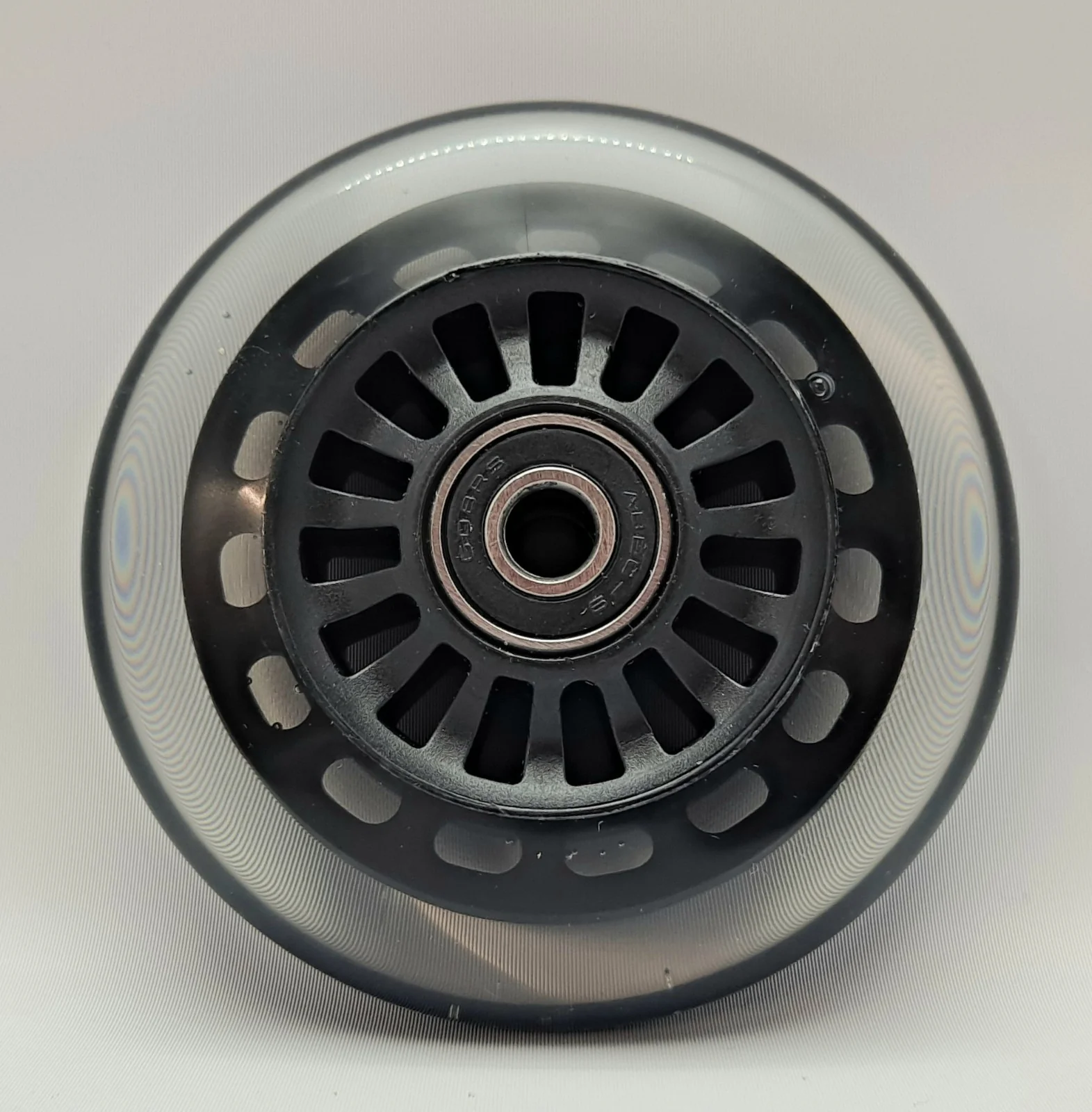Car Polyurethane Replacement Wheels Set of 4 90mm Black Without Lights - Image 2