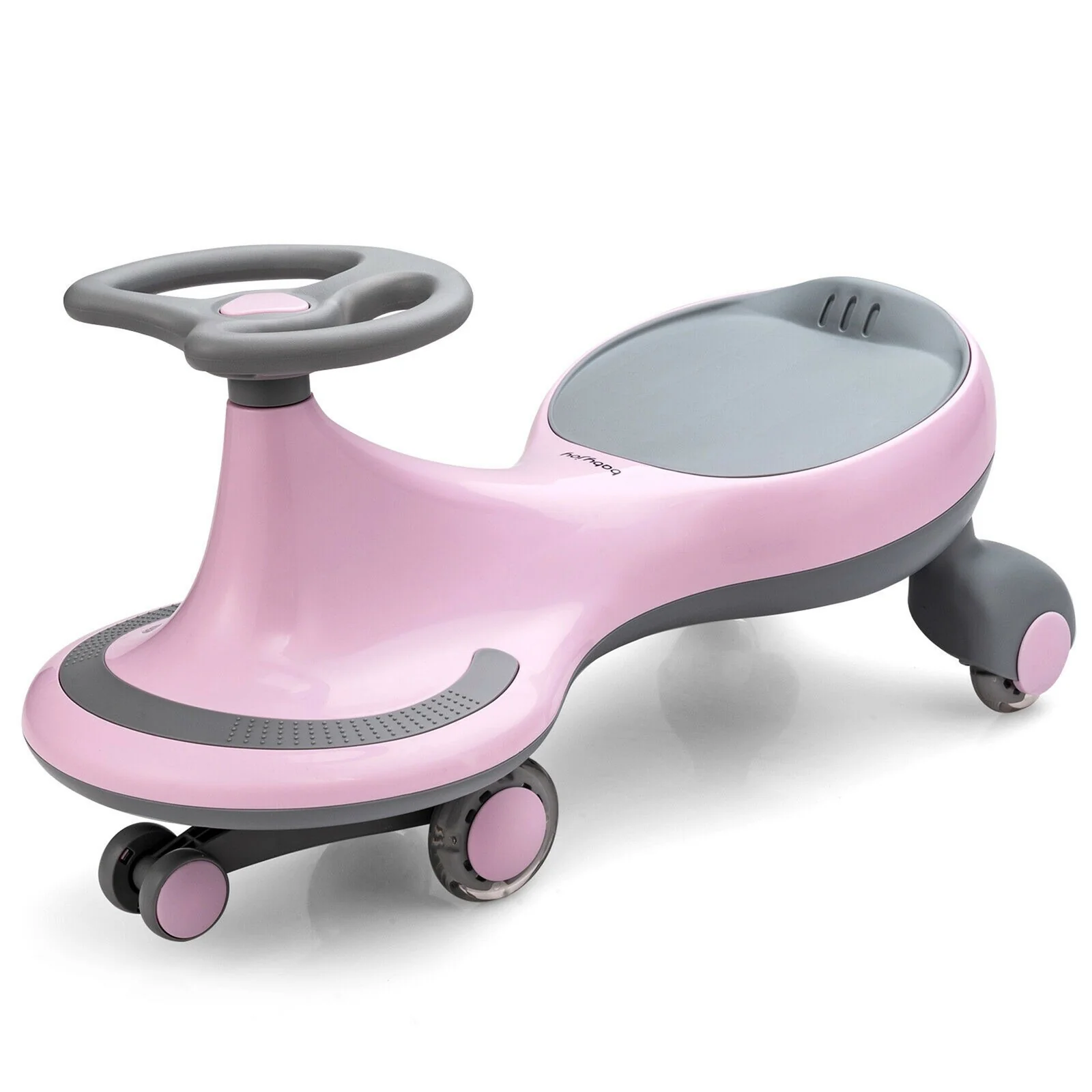 Wiggle Car Ride-On Toy with Flashing Wheels for Toddlers and Kids Pink - Image 11