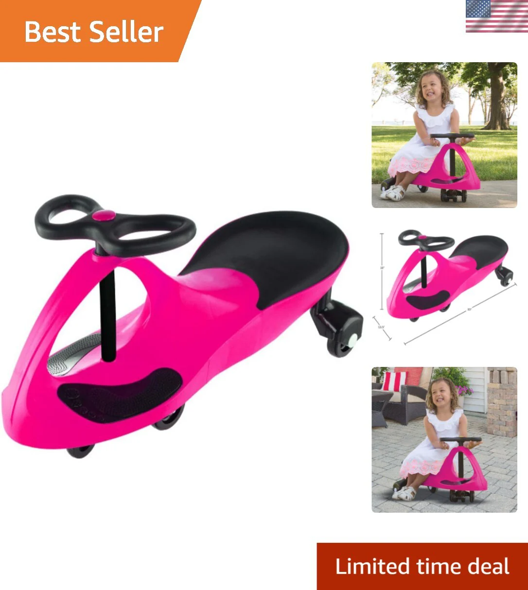Wiggle Ride-On Car for Toddlers in Pink - Enhances Motor Skills with Safe and Fun Play - Image 10