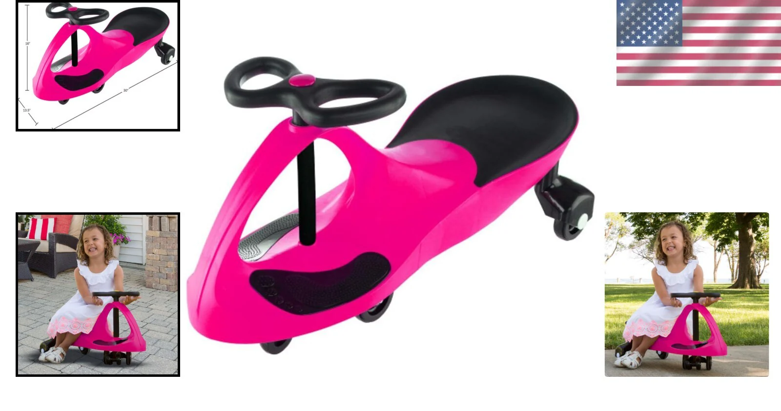 Wiggle Ride-On Car for Toddlers in Pink - Enhances Motor Skills with Safe and Fun Play - Image 2