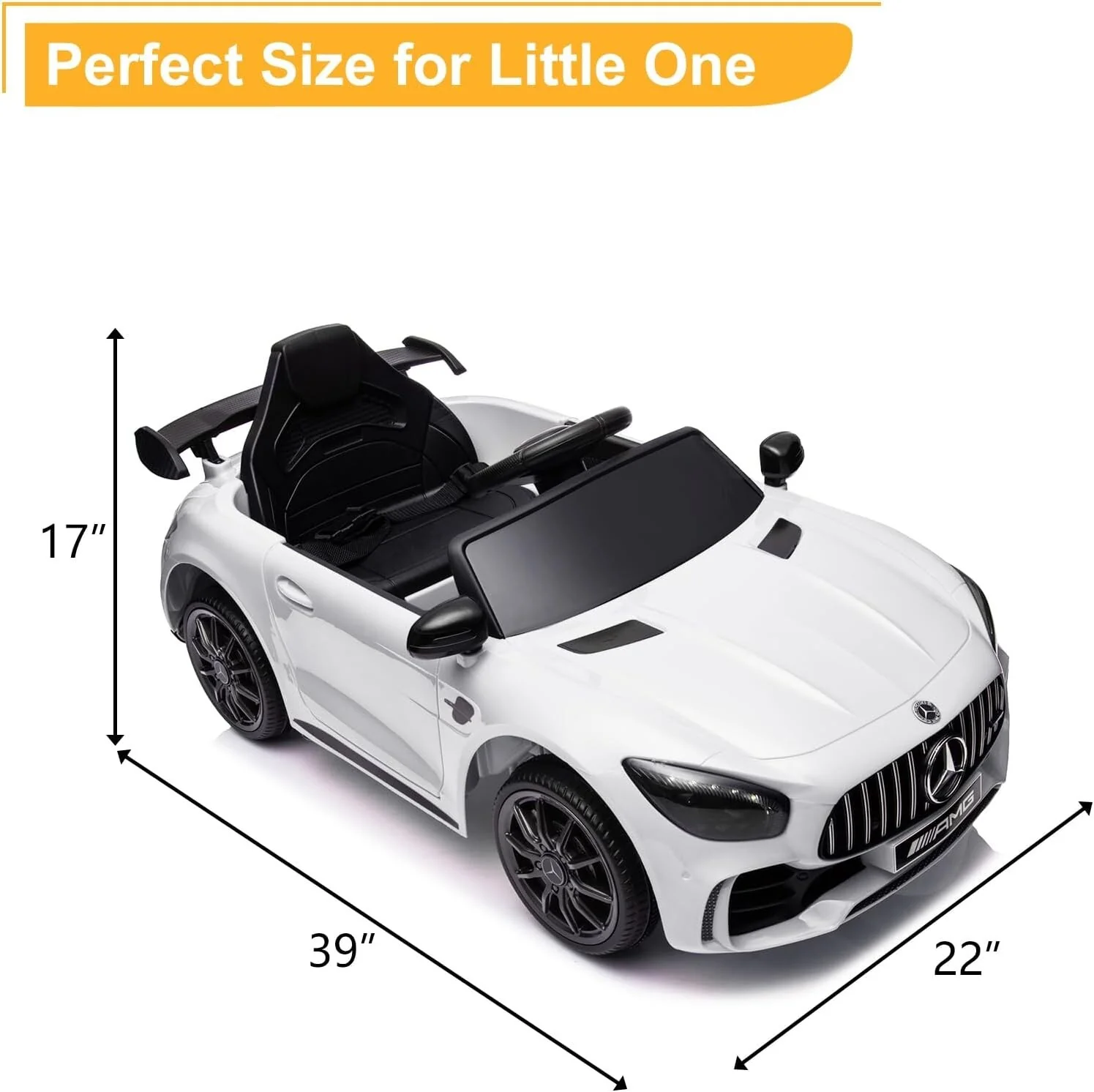 12V Battery-Powered Electric Ride-On Licensed Mercedes-Benz AMG GTR Car - Image 4