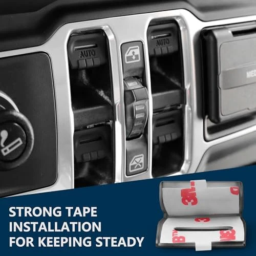 Black Window Button Cover for 2018-2025 Jeep Wrangler JL Unlimited Sahara - Image 4