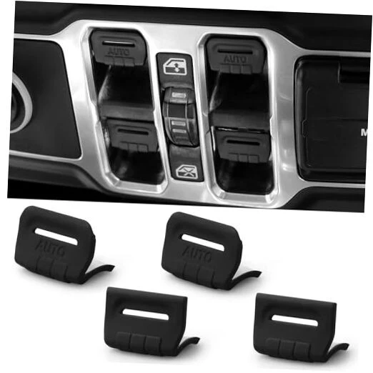Black Window Button Cover for 2018-2025 Jeep Wrangler JL Unlimited Sahara - Image 9